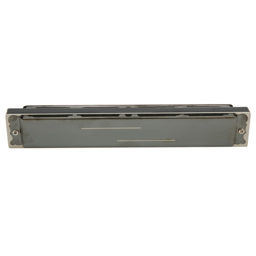 Professional G Key 24-Hole Harmonica with Brass Base Plate, Black 2