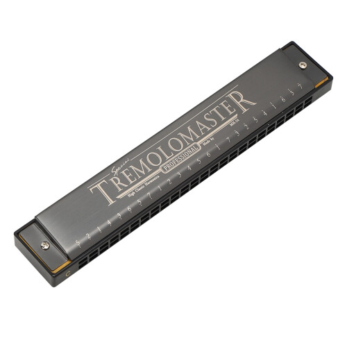 Blendende matte schwarze diatonische Harmonika mit Notendesign