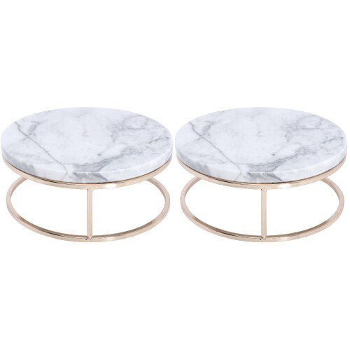 2 Pcs Marble Cake Holder Stand Snack Rack Dessert Plate 1
