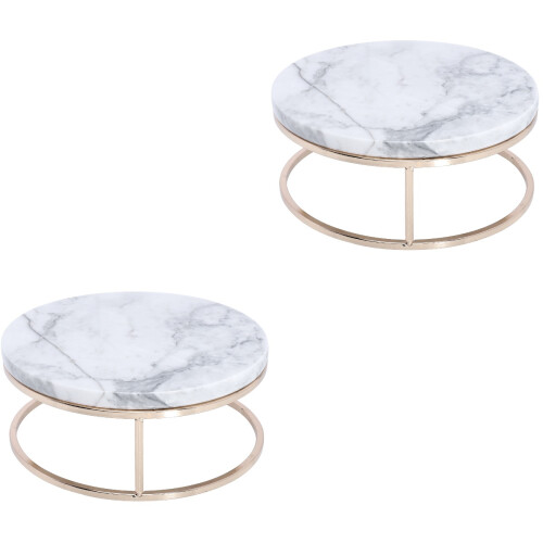 2 Pcs Marble Cake Holder Stand Snack Rack Dessert Plate 2