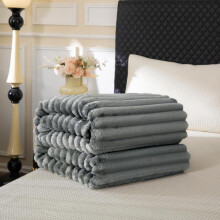 (Silver, 180*200cm 1 Count) Solid Color Fluffy Blanket, 1/2 Counts 320GSM Soft Comfortable Warm Throw Blanket, Bedroom Blanket, Air-conditioned Room Blanket, Warm Nap