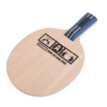 Kids Table Tennis Racket Blue Basswood, Penhold Short Handle, 5 Layers