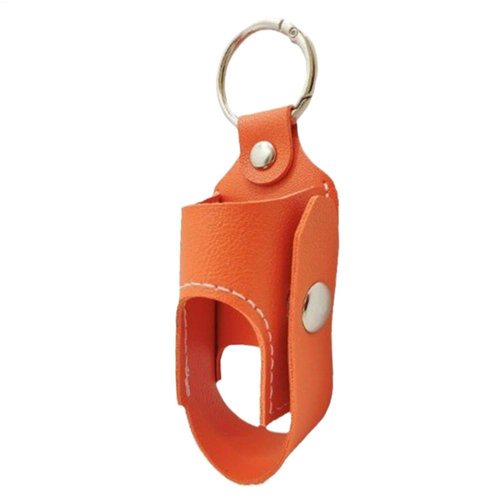 Orange Leather Inhaler Case | Portable Leather Inhaler Holder | Durable Inhaler Carry Case For Travel, School, Camping