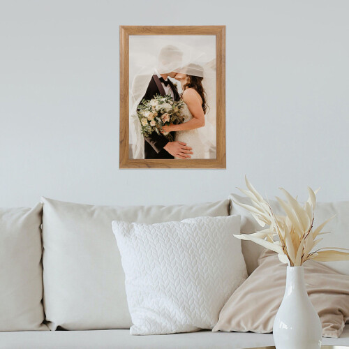 Large Wooden A3 Frame for Wall Mounting Rustic Brown 2