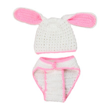 3pcs Unisex Newborn Baby Rabbit Knit Hat Pant Set