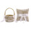 2 Sets Linen Wedding Ring Pillow Lace Bowknot Cushion 1