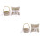 2 Sets Linen Wedding Ring Pillow Lace Bowknot Cushion 6