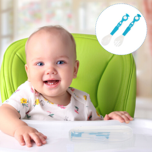 1 Set Portable Baby Spoon Fork Feeding Accessory 2