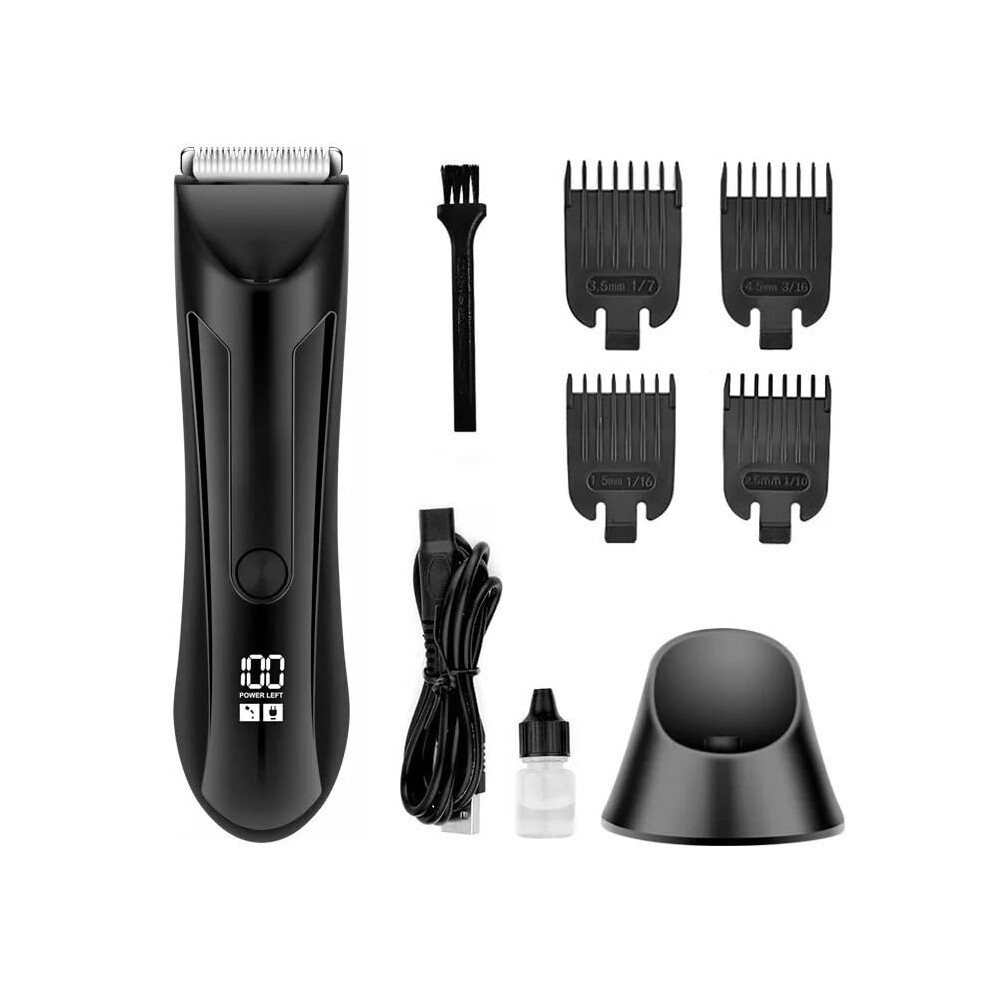 Mens Hair Clippers and Body Hair Trimmer Shaver for Groin and Pubic Grooming, Waterproof Electric Razor with Replaceable Blades