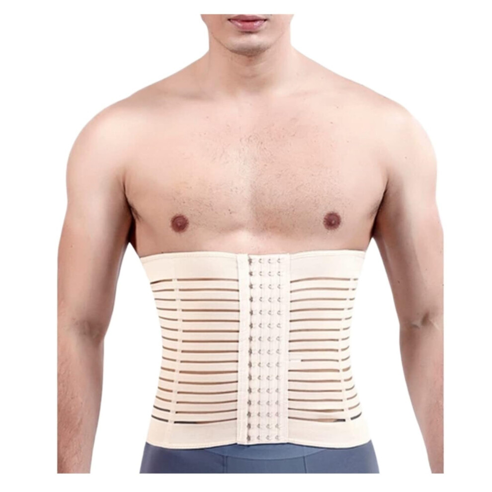 Lumbar Support Belt Back Brace Adjustable Slimming Body Shaper Running Waist Support Belt Beige Size M