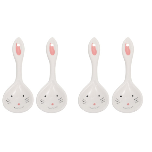 4 Pcs Rabbit Ceramic Kids Spoons 1