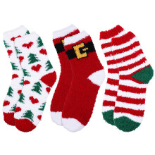 12pairs Christmas Coral Fleece Winter Warm Socks Women Girl