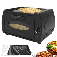 Tandoor Oven Mini Pizza Maker 12L for Chapati Roti Lahmacun Naan Bread with Bake Tray Rack Handle