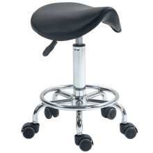Ergonomic Saddle Stool for Salon & Spa Black Rolling Chair with Comfortable Seat for Massage Beauty Hairdressing & Tattoo