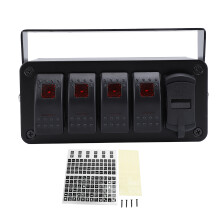 4 Gang Rocker Switch Panel with PD Type C QC3.0