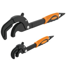 2Pcs Pipe Wrench Set 10 Inch 15 Inch Adjustable Chrome Vanadium Steel Plumbing Tools Self Locking Spanner