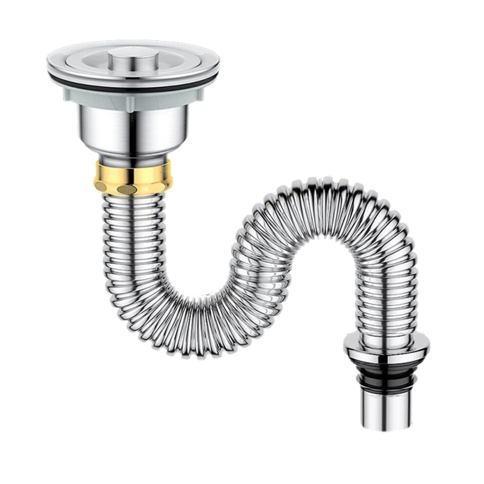 Kitchen Sink Drain Pipe Stainless Steel Strainer With Stopper And Sealing Lid For Kitchen Sink Sewer Compatibility 6038364164094