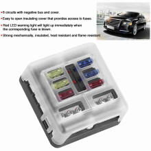 12-36V 6-Wege Blade-Sicherungshalterbox mit negativem LED-Anzeige Autozubehör