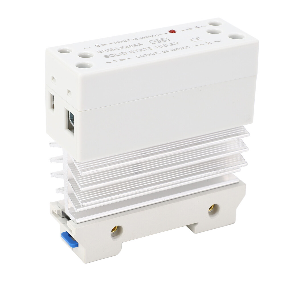 Single Phase Ssr For Din Rail 70-280Vac Input 24-480Vac Output With Heat Sink 4951346770675