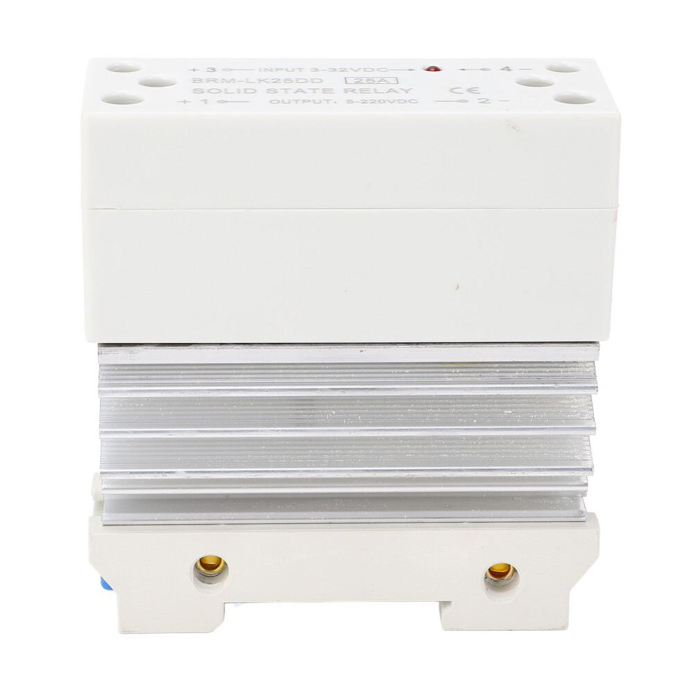 25A Solid State Relay Dc 3Â32V In 5Â220V Out Rail Mount Heat Sink 9451346770682