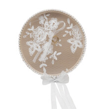 2pcs Bowknot Ring Cushion Wooden Pillow for Wedding Ceremony