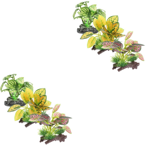 6 Pcs Fake Water Plants Aquarium Artificial Decors 2