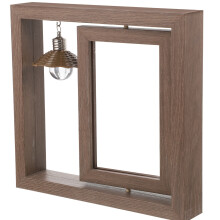 4pcs Double Sided Rotating Wood Picture Frame with Lamp