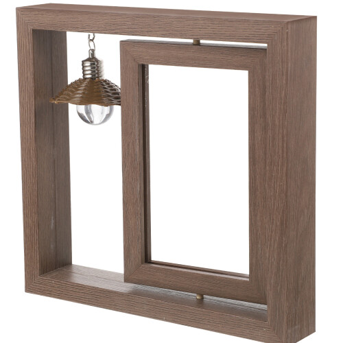 4pcs Double Sided Rotating Wood Picture Frame with Lamp