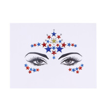 2pcs Pentagram Crystal Face Sticker Acrylic Rhinestone Forehead Decor