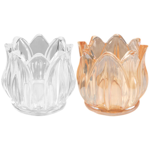 8 Pcs Tulip Glass Tea Light Candle Holders