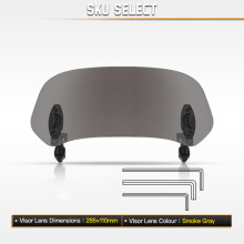 Deflector de viento para motocicleta 28.5110.3cm gris humo