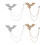 4 Pcs Rhinestone Eagle Brooch with Chain Tassel Lapel Pin 5