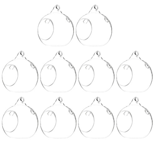 30 Pcs Hanging Glass Candle Holder Tea Light Stand