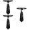 3pcs Polyester Pre-Tie Necktie for Women Men Double-Head Eagle Charm 7