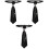3pcs Polyester Pre-Tie Necktie for Women Men Double-Head Eagle Charm 3