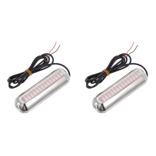 2pcs LED Underwater Boat Light Waterproof Stainless Steel 1