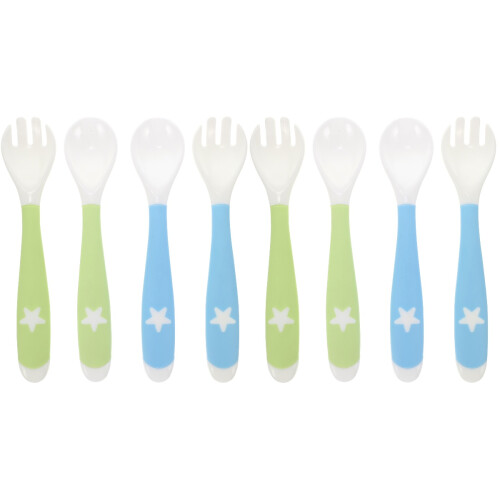 8 Pcs Baby Utensils Set Bendable Spoon Fork 1