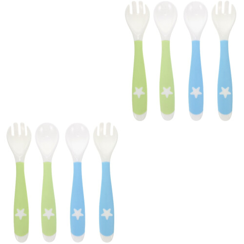 8 Pcs Baby Utensils Set Bendable Spoon Fork 2