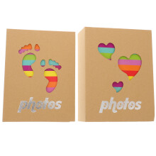 6 Pcs Baby Photo Album Insert Foot Heart Pattern