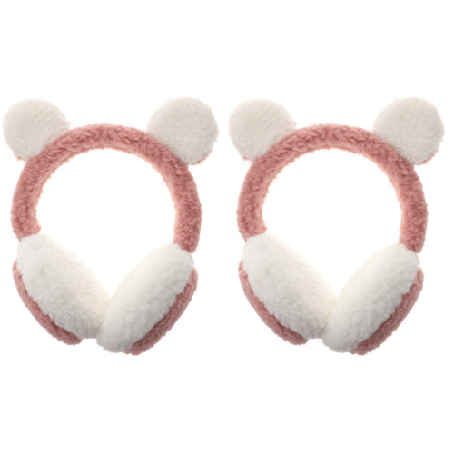 2pcs Bear Earmuff Winter Warm Furry Ear Warmer 1