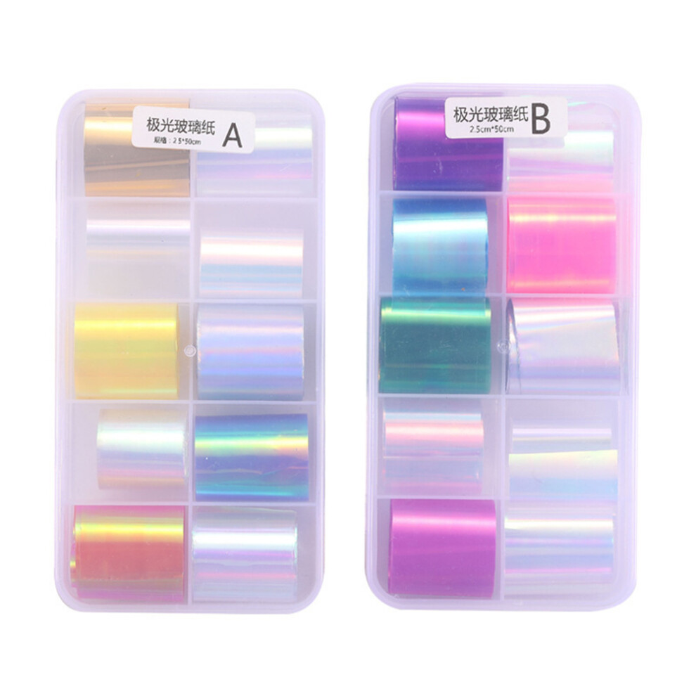 Vaguelly 6 Sets Creative Nail Stickers Decals Shiny Manicure Decor