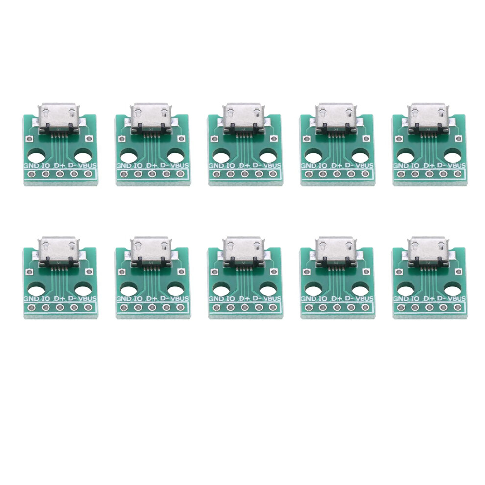 Micro Usb To Dip Adapter Board 10Pcs 5 Pin 2.54Mm Pitch Usb Female Socket Converter For Diy Breadboard Projects 9084446767407