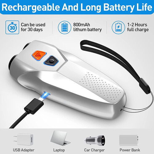 Dual Sensor Anti-Barking Device, 1000mAh, Silver/Black 2