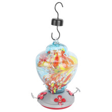 Farbiger Glas-Vogel-Futterspender für Hummeln 16,5x22,5 cm Typ B