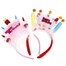 6 Pcs Birthday Cake Headdresses Children Candle Headbands