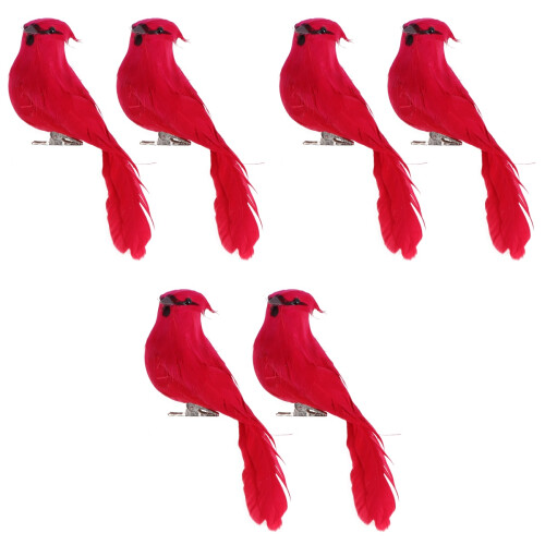 6 Pcs Realistic Artificial Birds Decorations for Home Outdoor 2