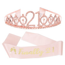 1 Set Crown Hairband Birthday Sash Waistband