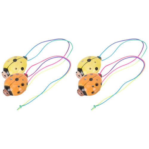 4 Pcs 6-Hole Ceramic Ocarina Ladybird Shaped Wind Instrument 1