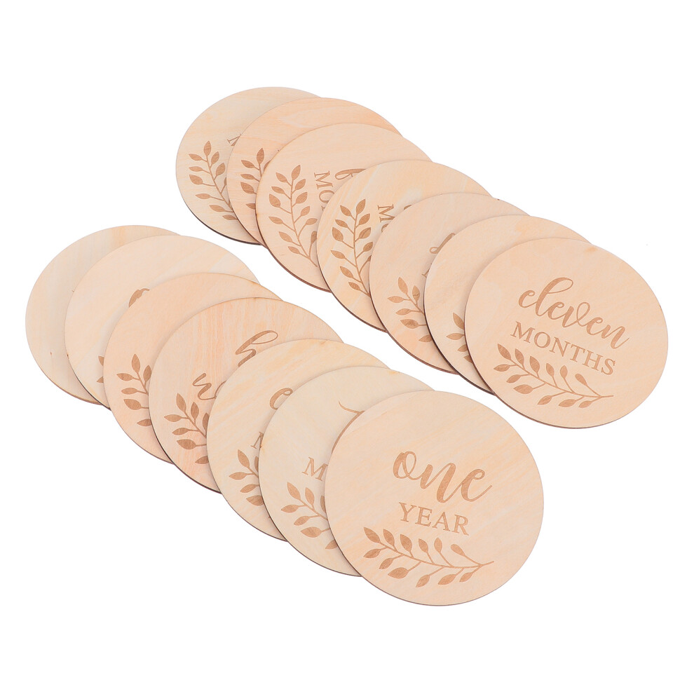 14Pcs Newborn Infant Month Photo Wood Cards Milestone Props Iplusmile