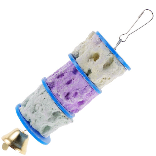 2pcs Bird Parrot Teething Toy Calcium Stone with Bell 1